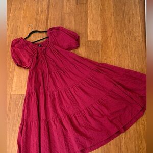 Jacqui the label - Rich Red Textured Dress